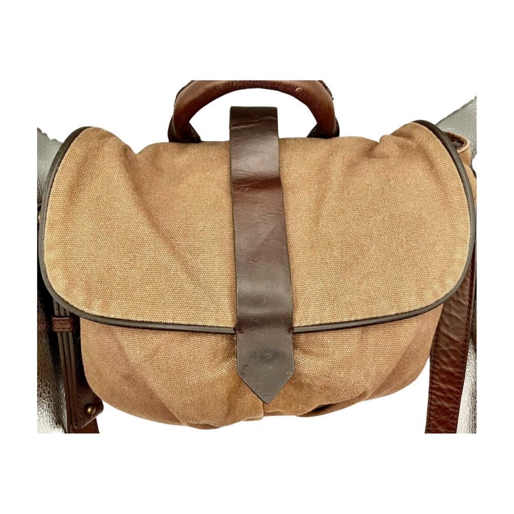 Duluth Trading Crossbody Bag Brown canvas & leather
